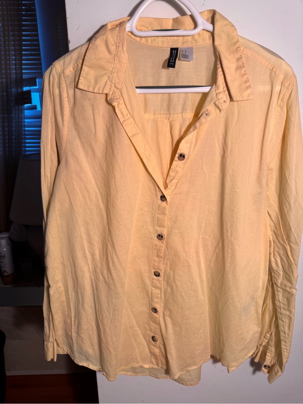 H&M Pale Yellow Casual Button-Down Shirt